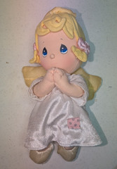 Precious Moments Praying Angel Plush Doll 11-12″ White Yellow Dress 2002