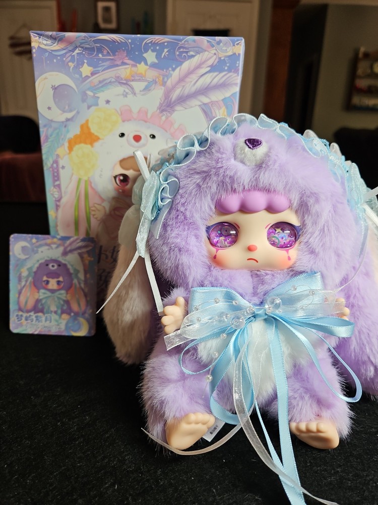 Nai Fu 100% ‘Nice To Meet You’: Blue Purple Bunny, Liquid Eyes, NEW Open, Card