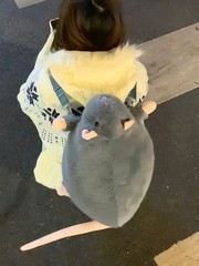 37cm Cute Fancy Rat Backpack Plush Toy Lifelike Cute Hamster Shoulder Bag Gift