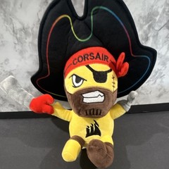 Corsair Pirate Plush Stuffed Toy Small 6-14 in Yellow/Black Embroidered Ages 3-5