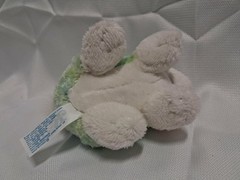 Kids of America Corp. 2007 White Blue Green Bunny Plush Stuffed Animal 7inches