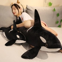 50cm Orca Whale Plush Toy Lifelike Black White Stuffed Sea Animal Kids Gift