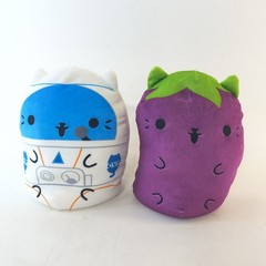 Lot 2x Cats vs Pickles Jumbos Astro-Cat Eggplant 9″ #171 Astronaut Space Plush