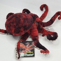 Fiesta Red Black Octopus Squid Plush Ocean Sea Life Stuffed Animal Realistic 12″
