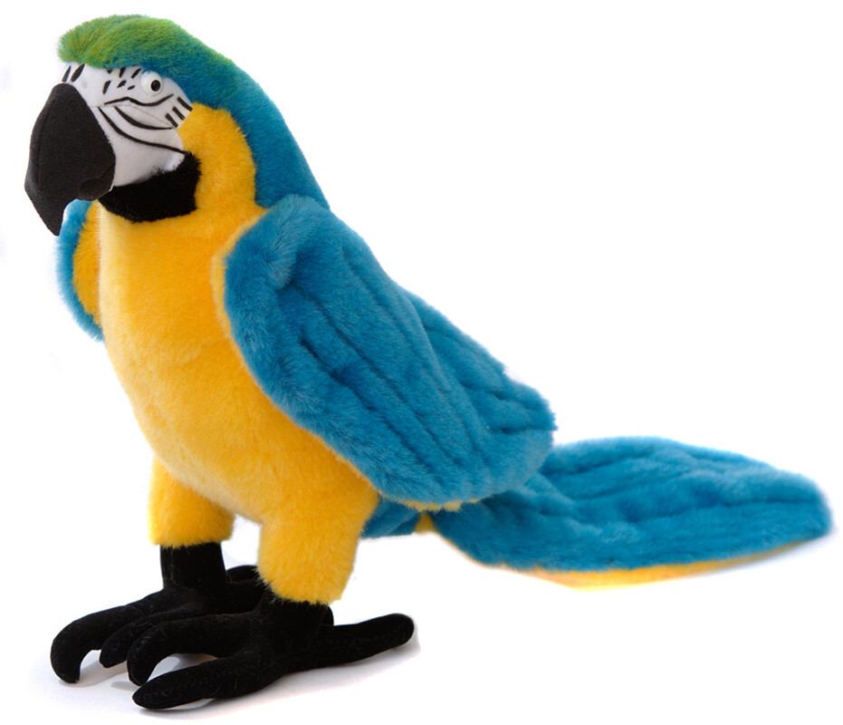 Macaw – Blue & Yellow by Kosen / Kösen – collectable parrot soft toy bird – 6380