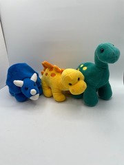 Prextex Dinosaur Dino Plush Stegosaurus Triceratops Brontosaurus 11” Blue Green