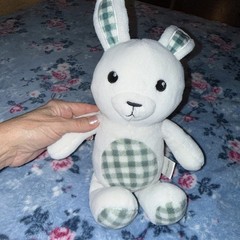 Laura Ashley Plush Bunny Rabbit Stuffed Animals Green Plaid 11” Sitting-