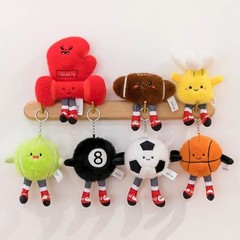 Rugby Billiards Football Plush Toys Cute with Feet Ball-type Pendant 7pcs
