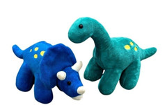 Prextex Dinosaur Plush Lot Triceratops Brontosaurus DINOs Soft Stuffed Animals