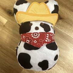 Peeps Cowboy Plush 5″ Cow Print 2025 Red Bandana Black & White Stuffed Animal