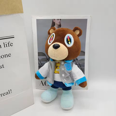10″ Hip Hop Mascot Bear Plush Toy Streetwear Icon Soft Stuffed Animal Room Decor