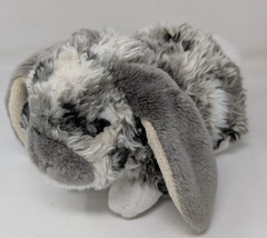 Living Nature Gray Black White Lop Eared Bunny Rabbit Realistic Stuffed Plush