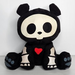 Skelanimals Glow In The Dark Panda Andy Plush Black