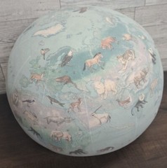 VTG ’91 Round Rand McNally Plush Earth Globe Of Endangered Species Toy 12″ Ball