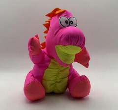 90’s NYLON NEON PINK Plush puffy Dinosaur