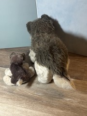 Demdaco Wolf Plush Stuffed Animal, Mom And Baby Pair, Slightly used