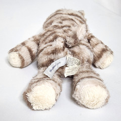Mary Meyer Marshmallow Zoo Plush Beanie Cat Kitty 10″ Tan Brown Stripes