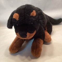 Commonwealth Rottweiler Puppy Plush Life Like Stuffed Animal Black Brown Dog