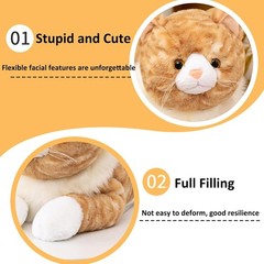 Cat Weighted Stuffed Animals, 5.3 lbs 25.5 inch Weighted Cat Plush Toy Realis…