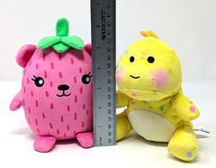 Moriah Elizabeth BURP Yellow Spatter Dinosaur 6″ & STRAWBERRY Bear 6″ | CLEAN!