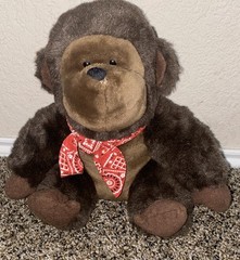 11” Hallmark Monkey Gorilla Ape for You With Red Bandana Stuffed Animal Plush