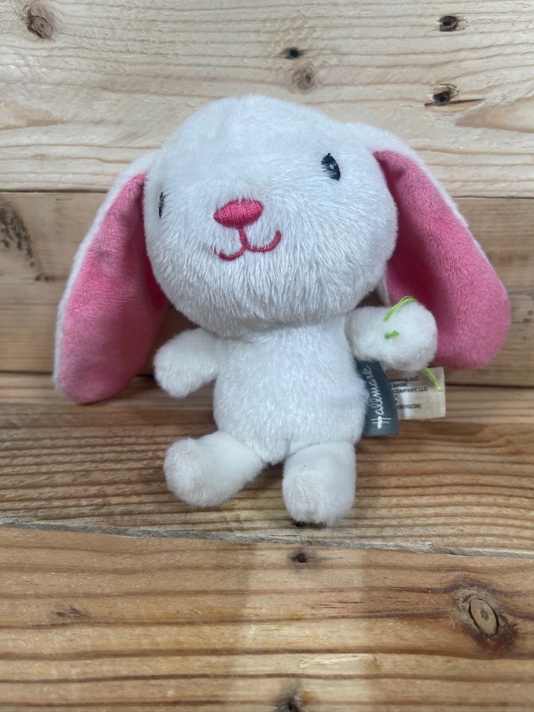 Hallmark White Bunny Plush 7” Furry Rabbit Long Ears Stuffed Animal Doll Kid Toy