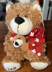 Plush Brown Bear Baby Bear Hugs From Canada Maple Leaf Creature Comforts 9 In
