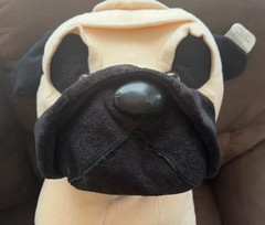 Stuffed Pug Large 28” Toy Factory Dog Plush Floppy Super Cute Clean Beige Black