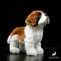 26cm Saint Bernard Dog Plush Toy Stuffed Animal Soft Canis Lupus Doll Kids Gift