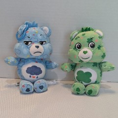 Lot of 2 Basic Fun 2020 Care Bears 6” Plush – Grumpy Bear & Good Luck Bear