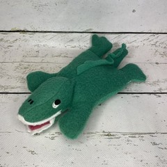 1997 Crown Crafts Pillow Buddies Babies Green Alligator Bean Bag Plush 6 In Vtg