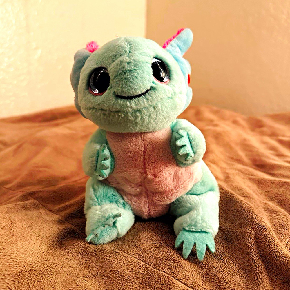 Blue & Pink Plush Dragon Stuffed Animal Toy, Small 6-14 in, Ages 3-5