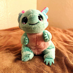 Blue & Pink Plush Dragon Stuffed Animal Toy, Small 6-14 in, Ages 3-5