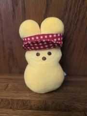 Peeps Yellow Bunny Rabbit W/ Red & White Visor 5.5″ Plush Stuffed Animal Toy