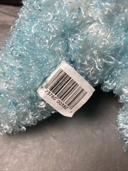 Walmart Curly Blue Bunny Plush 18”L Laying Floppy Easter Rabbit Carrot Bow Toy