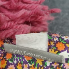 Land Of Nod Doll Cloth Ragdoll Plush Pink Yarn Hair Floral Body Stuffed Toy