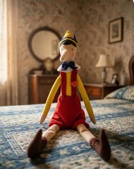 Nostalgic doll decoration -Fabric Puppet Boy -20 inches Decorative Heirloom Doll