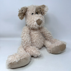 Mon Ami Bogart Shaggy Plush Animal Beige Brown Dog Puppy Cuddle Toy 18″ with TAG