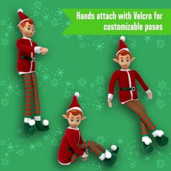 The Original Elf 12″ Plush Christmas Elf Doll – Poseable Shelf Sitter with Flexi