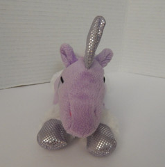 Unipak ~ Purple Unicorn Plush w/Silver Hooves & Horn