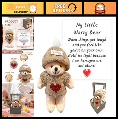 Handcrafted Mini Worry Bear Gift Set with Inspirational Card – Emotional Support