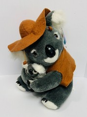 Australian Souvenirs Koala And Baby In Felt Hat & Vest 13″ Stuffed Animal Plush