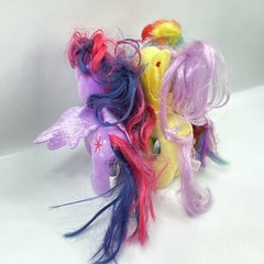 My Little Pony Rainbow Dash Ty & Hasbro Fluttershy Twilight Sparkle Plush Set 3