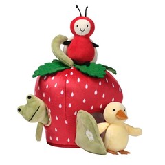 Lambs & Ivy Strawberry Soft Plush Interactive Play Set with Stuffed Animal Toys