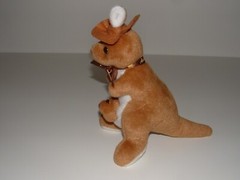 Kangaroo 9″ Plush, Attached Joey, Australia Ribbon Decor, Age Unknown, pre-owned