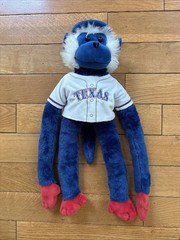 Forever Collectibles Texas Rangers MLB Blue Monkey White Shirt Hanging Plush