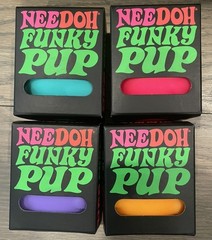 Nee doh Funky Pup Complete Set Of 4 – Orange, Green, Purple, Pink Rare