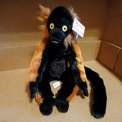 Wild Republic 12″ RED RUFFED LEMUR Plush Stuffed Animal Realistic Yellow Eyes