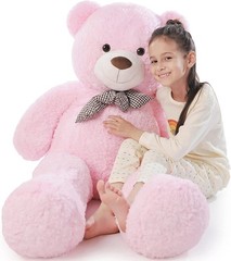 Big Pink Teddy Bear 4Ft Giant Stuffed Animal Plush Toy for Girlfriend Women K…