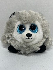 Fiesta Flubby Cubbies Husky Dog Plush 3.5” Stuffed Animal Toy Blue Glitter Eyes